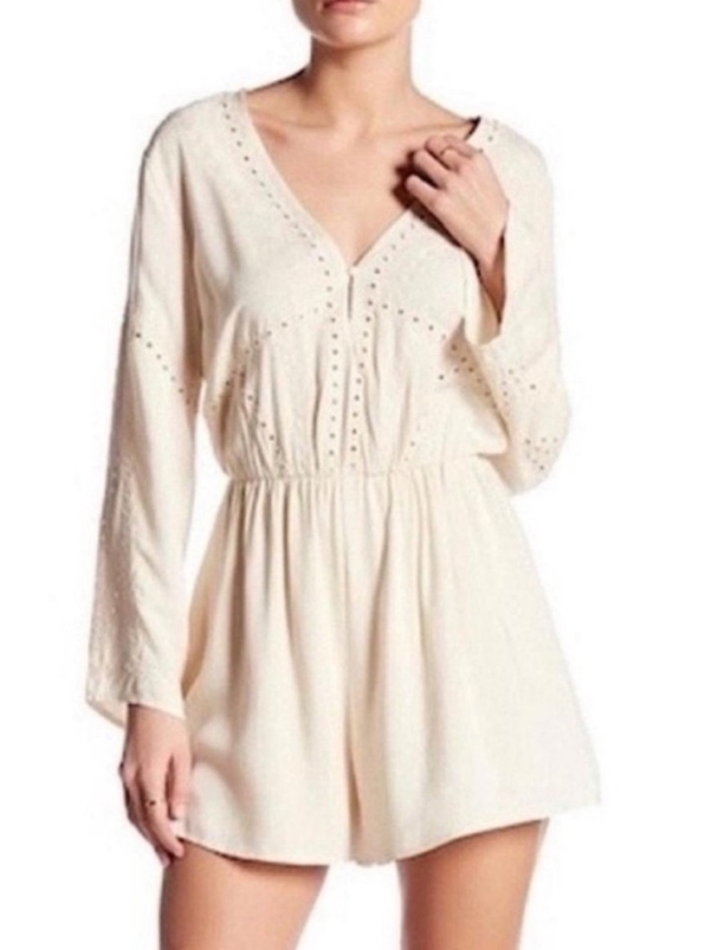 ASTR The Label cream boho romper